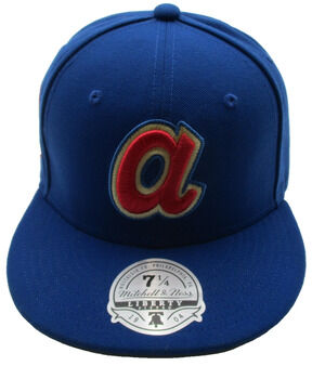 Atlanta Braves Hat Cap Fitted Mens 7 1/4 MLB Baseball Mitchell Ness Cooperstown